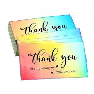 25pk Holographic Thank You Cards for Small Business